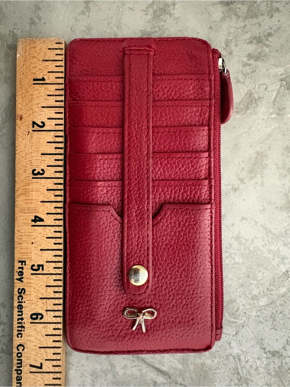SafeKeeper GENUINE LEATHER Burgundy Red ID CREDIT CARD COIN PURSE SLIM WALLET - Picture 7 of 7